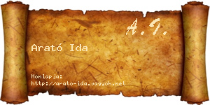 Arató Ida névjegykártya
