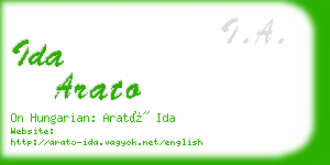 ida arato business card